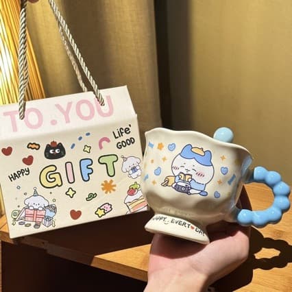 Chiikawa Usagi Ceramic Cup Gift for Best Friend, Boyfriend, Girlfriend, Sisters, High-Appearance Birthday Gift, Souvenir
