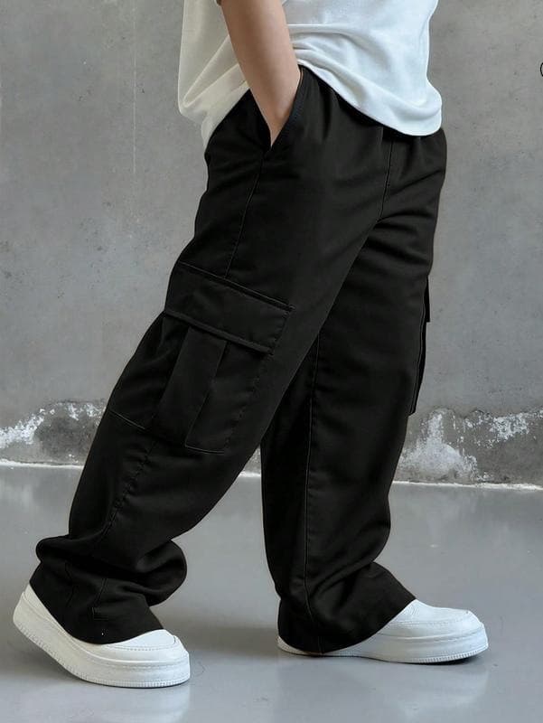 A 79914 Drawstring Multi Pocket Cargo Pants Drawstring Cargo Pants
