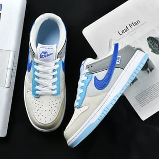 AJ Men's Shoes Dunk Board Shoes Men's Sea Salt Blue Low-Top Sports Shoes Unisex Casual Shoes Student Youth Summer