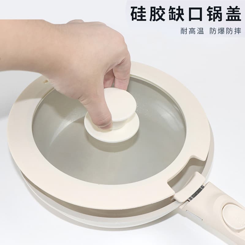 Manufacturer Wholesale Silicone Notched Pot Lids, Tempered Glass Flat Lids for Home Use with Detachable Handles for Frying Pans and Soup Pots