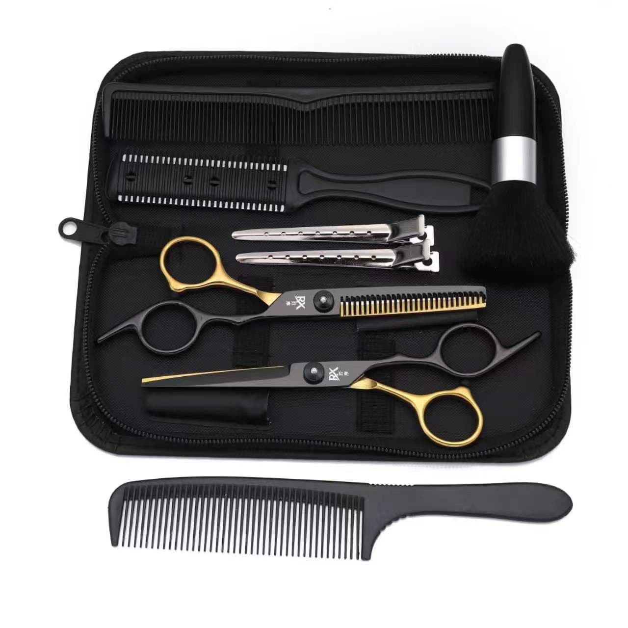 Amazon AliExpress cross-border professional barber scissors set flat scissors dental scissors household hairdressing scissors hair cutting tools