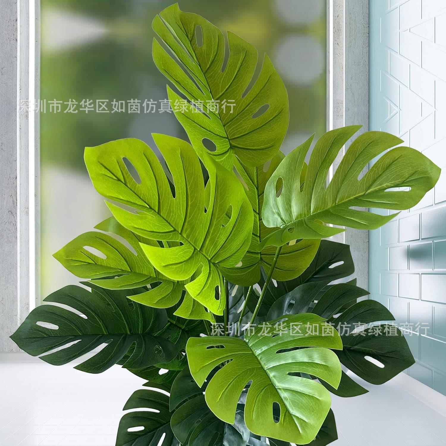 Artificial Palm Areca Leaf Landscape Large Floor Potted Plant Home Hotel Decoration Monstera Leaf Fake Green Plant