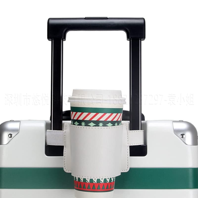 Travel Suitcase Handle Coffee Cup Holder Airport Milk Tea Beverage Cup Storage Bag Luggage Cup Holder Organizer