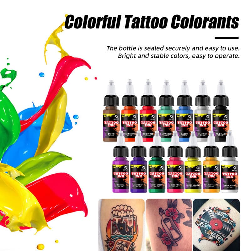 New Cross-border Tattoo Ink 15ML 14-Color Set Tattoo Pigment Kit Tattoo Color Inks