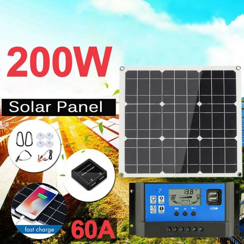 Monocrystalline Silicon 80W Solar Panel Portable Waterproof Emergency Dual USB Charger Solar Photovoltaic Panel