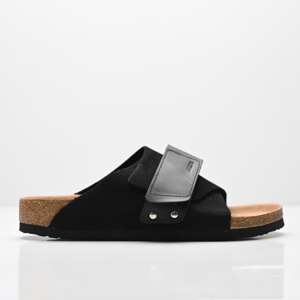 High version of Boken kyoto Tokyo slippers for outer wear single-button suede Velcro cork slippers for men and women
