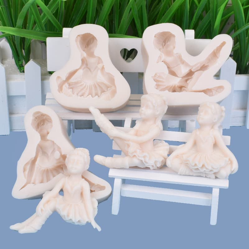 Ballerina Fondant Silicone Mold Decoration Resin DIY Chocolate Cake Decorating Mold In Stock