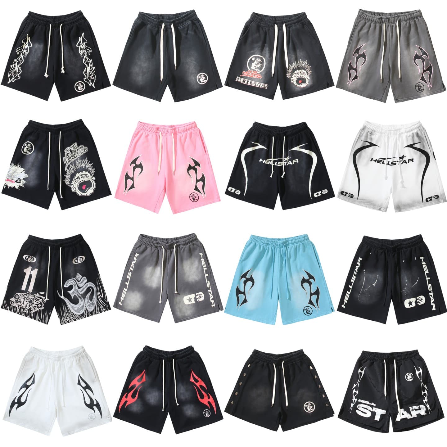 High-quality Hellstar shorts from the US, Hellstar casual shorts, high street washed distressed five-point pants