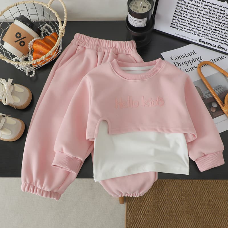 Girls' Set Sweatshirt Fashionable Casual Stylish Children's 2025 Baby Spring/Autumn New Edition Princess Style Three-Piece Set Outer Wear