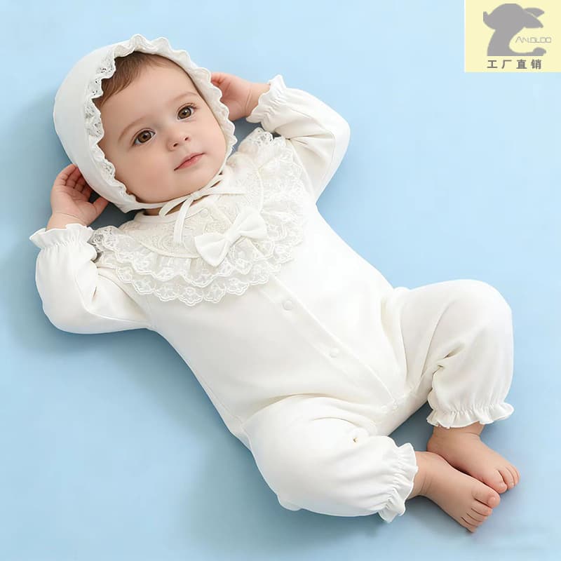 New Spring/Autumn Long-Sleeve Princess Romper for Infants, Baby Party Bodysuit, Cross-Border Children's Clothing Wholesale