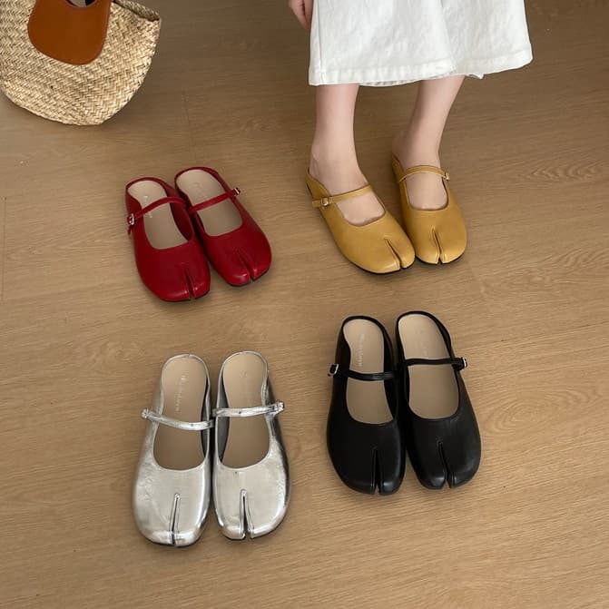 2026 New Beautiful Mary Jane Closed-Toe Half Slippers for Women, Soft Comfortable Slip-On with Inner Height Increase and Split Toe