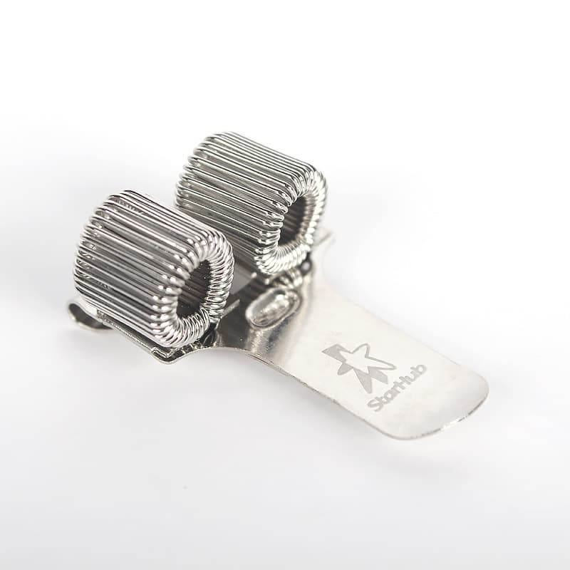 Pen holder with one hole, portable single-hole hook, spring clip, two-hole pen clip, three-ring pen insert, and back buckle.