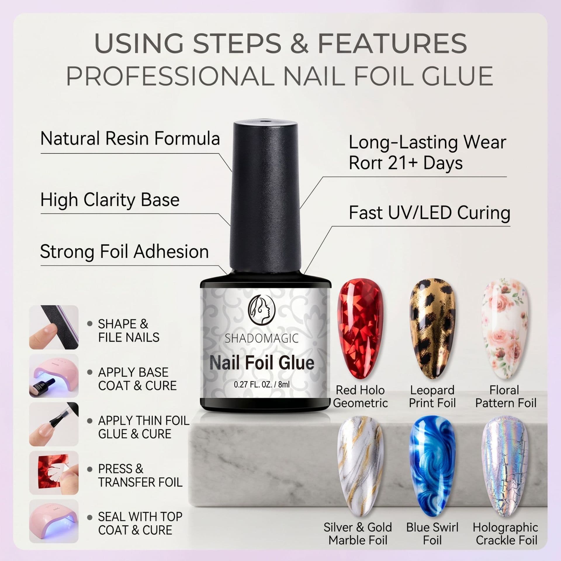 Nail Art Transfer Sticker Glue Strong Adhesion DIY Nail Foil Transfer Gel for Sticker Application