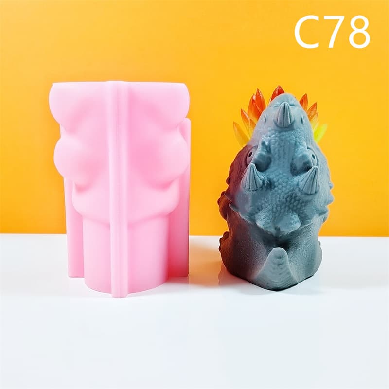 Dinosaur Flower Pot Silicone Mold Handmade DIY Succulent Plant Pot Aromatherapy Candle Plaster Decoration Mold C78