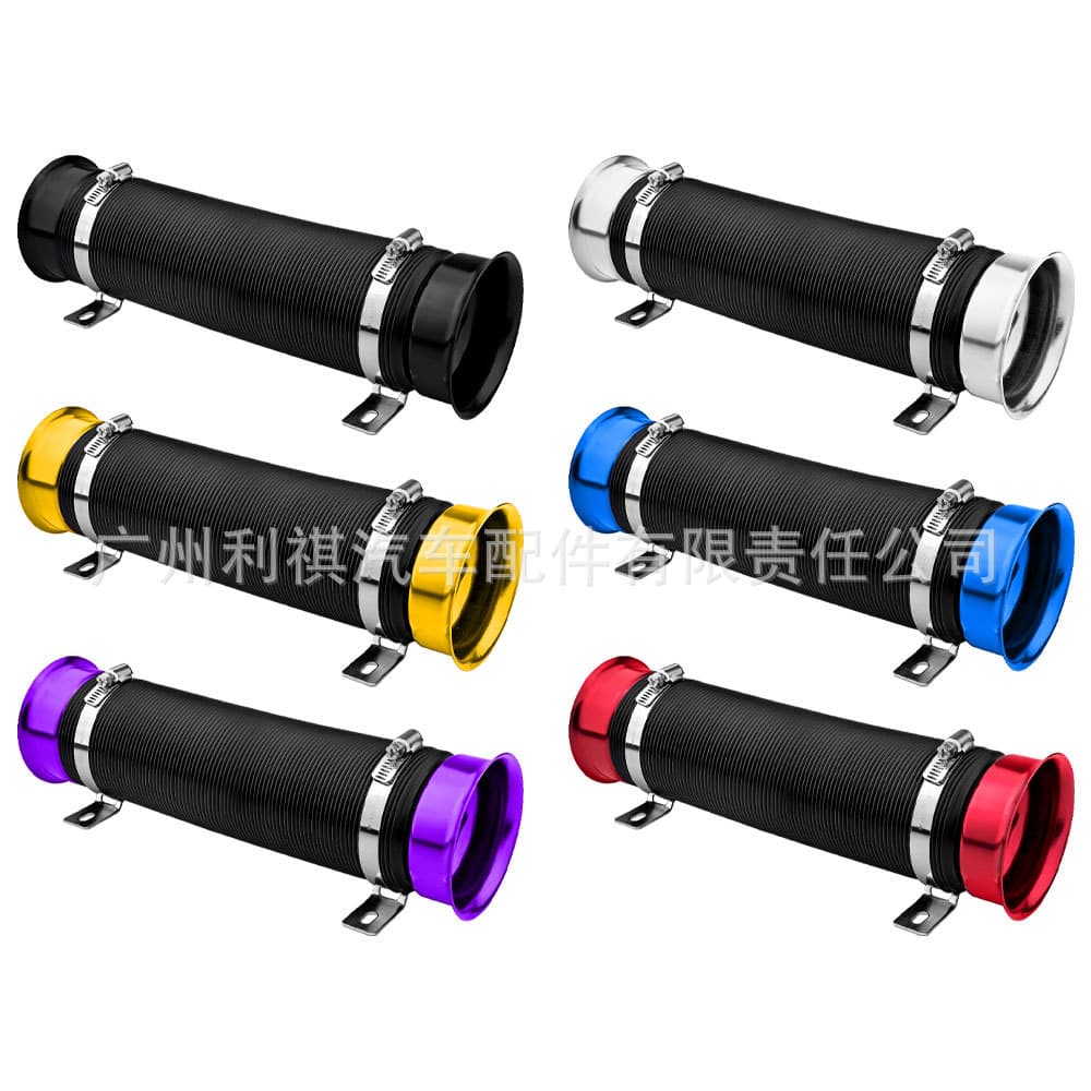 Car Modification Intake Hose 76mm Expandable Telescopic Tube Aluminum Alloy Connector Universal Intake Pipe Red