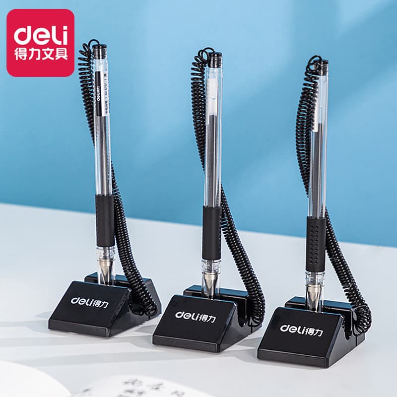 Deli 6791 Office Gel Pen Desk Pen Counter Pen 0.5mm Signature Pen Hotel Table Pen