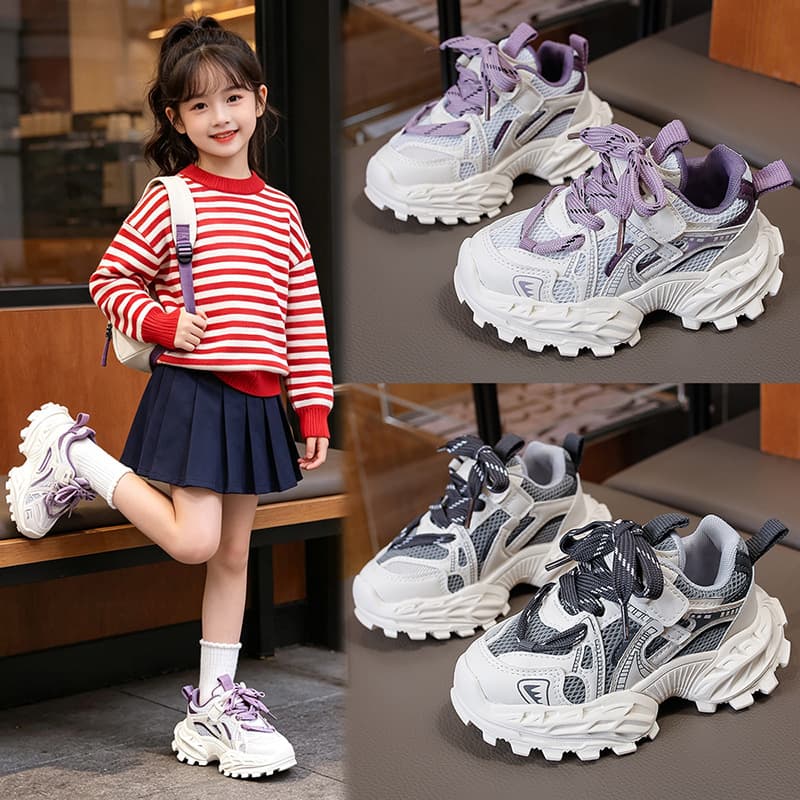 Children's Sports Shoes 2026 Spring/Autumn New Boys' Mesh Breathable Dad Shoes, Girls' Running Shoes, Baby Casual Shoes