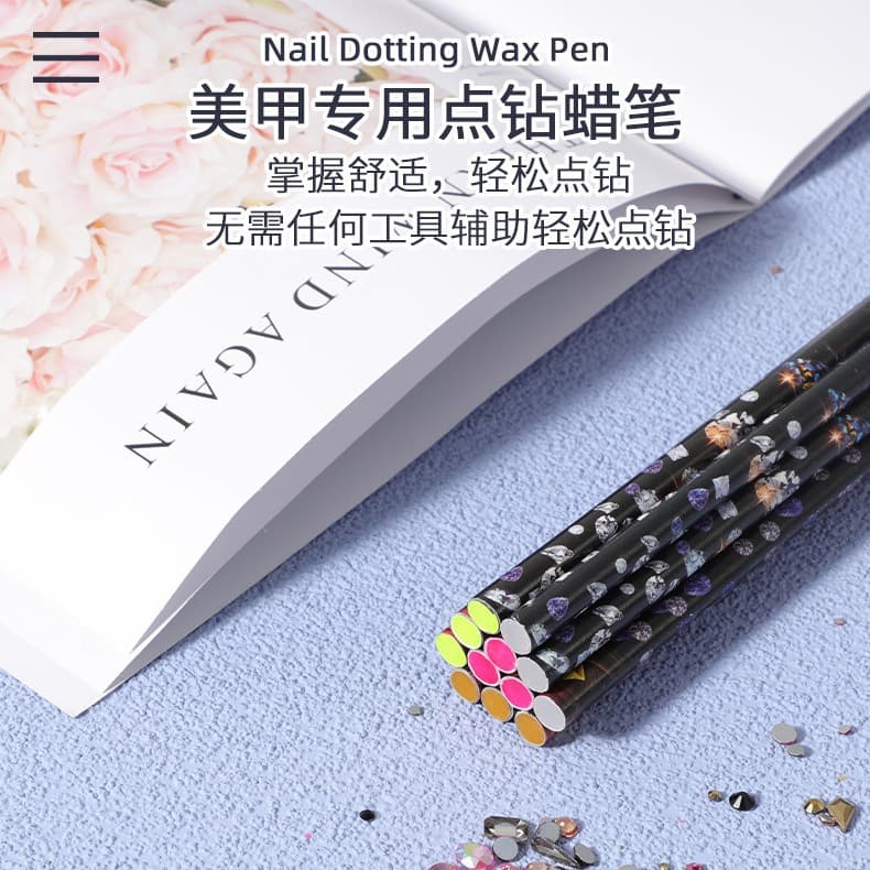 Nail Art Wax Pencil, Diamond Pick-Up Pen, Sticky Wax Pen for Rhinestones, Nail Diamond Pick-Up Tool, Cross-Border Factory