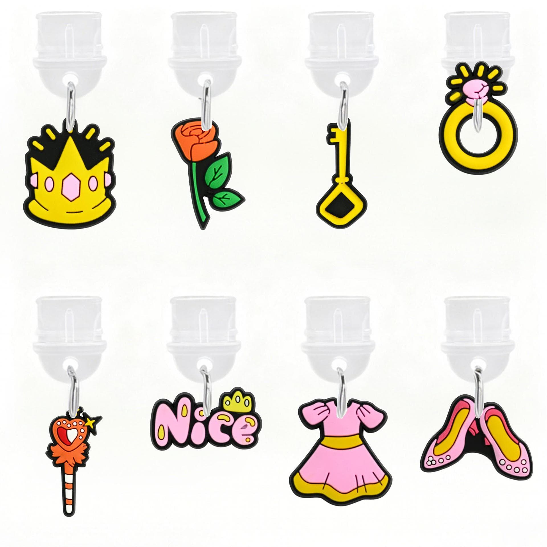 Pink Series PVC Soft Rubber Cartoon Stock Wholesale Phone Dust Plug Creative Shape Accessory DIY Dust Protection