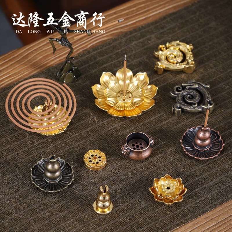 [Factory Direct] Small Gourd Incense Holder Burner Accessory Multifunctional Incense Stand Alloy Incense Base Stick Incense Holder Coil Incense Rack