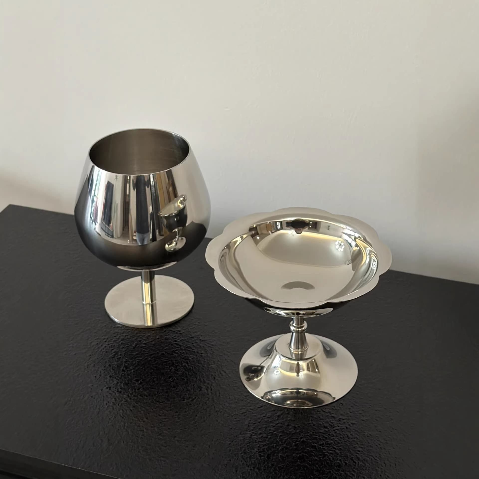 New light luxury creative stainless steel goblet dessert cup ice cream cup ins Nordic internet celebrity afternoon tea pudding cup