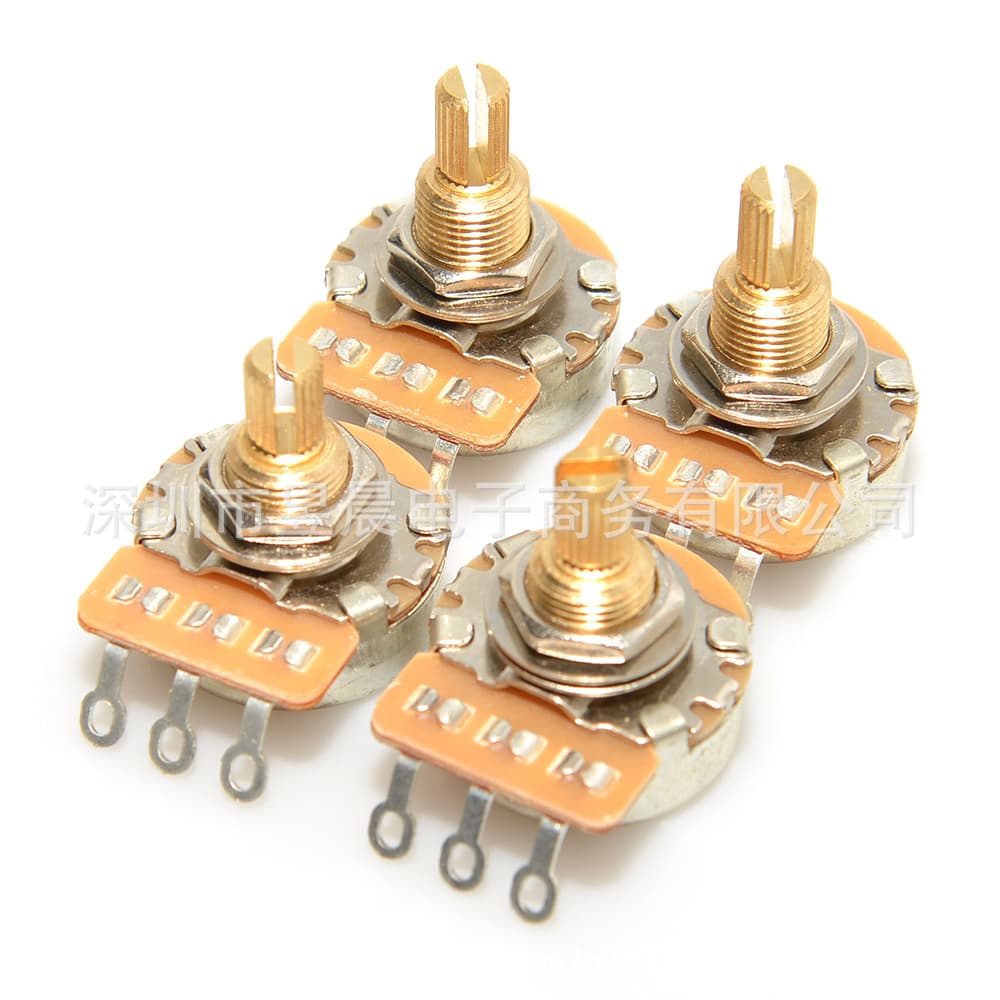 Electric Guitar Coaxial Potentiometer Through-Shaft 250K 500K Tone Volume Bass Knob Tuning