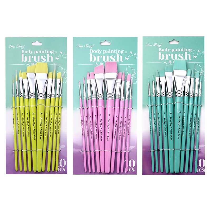 Cross-border hot-selling facial painting brush, smudge gradient brush, watercolor hook line pen, professional embossing brush, 10-piece set