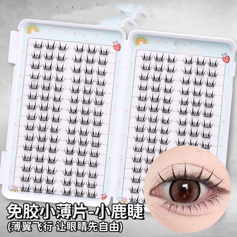 Glue-Free Thin Flakes Natural Style Fawn Eyelash Mixed Lash Book Natural Realistic Bare Makeup Thick Style Segmented Lashes