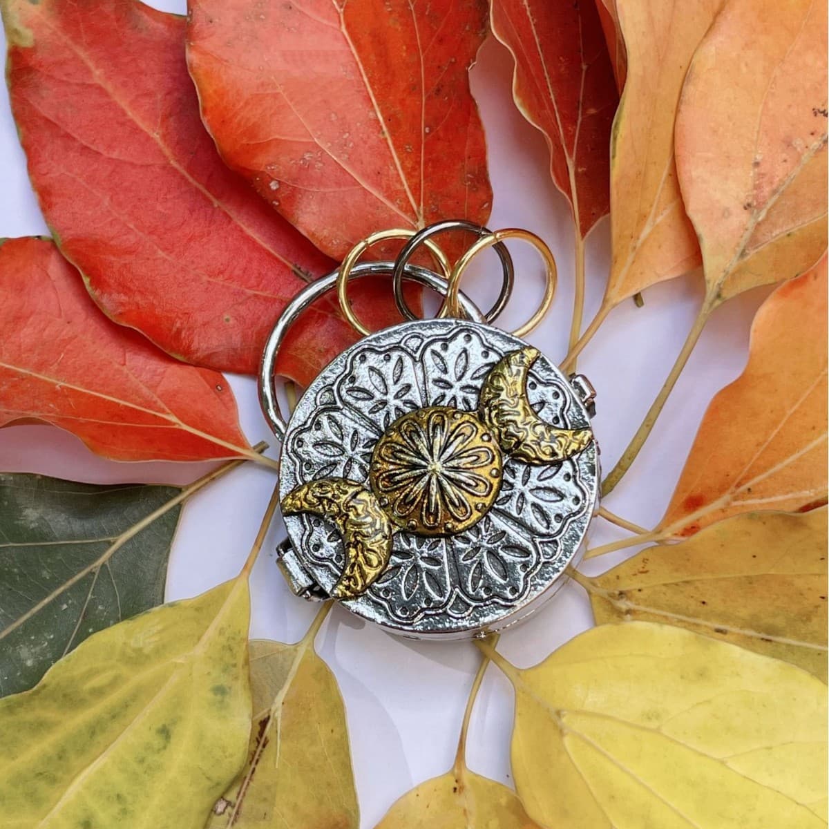 Cross-border hot selling Triple Moon Silver Locket With Tree Life March silver pendant