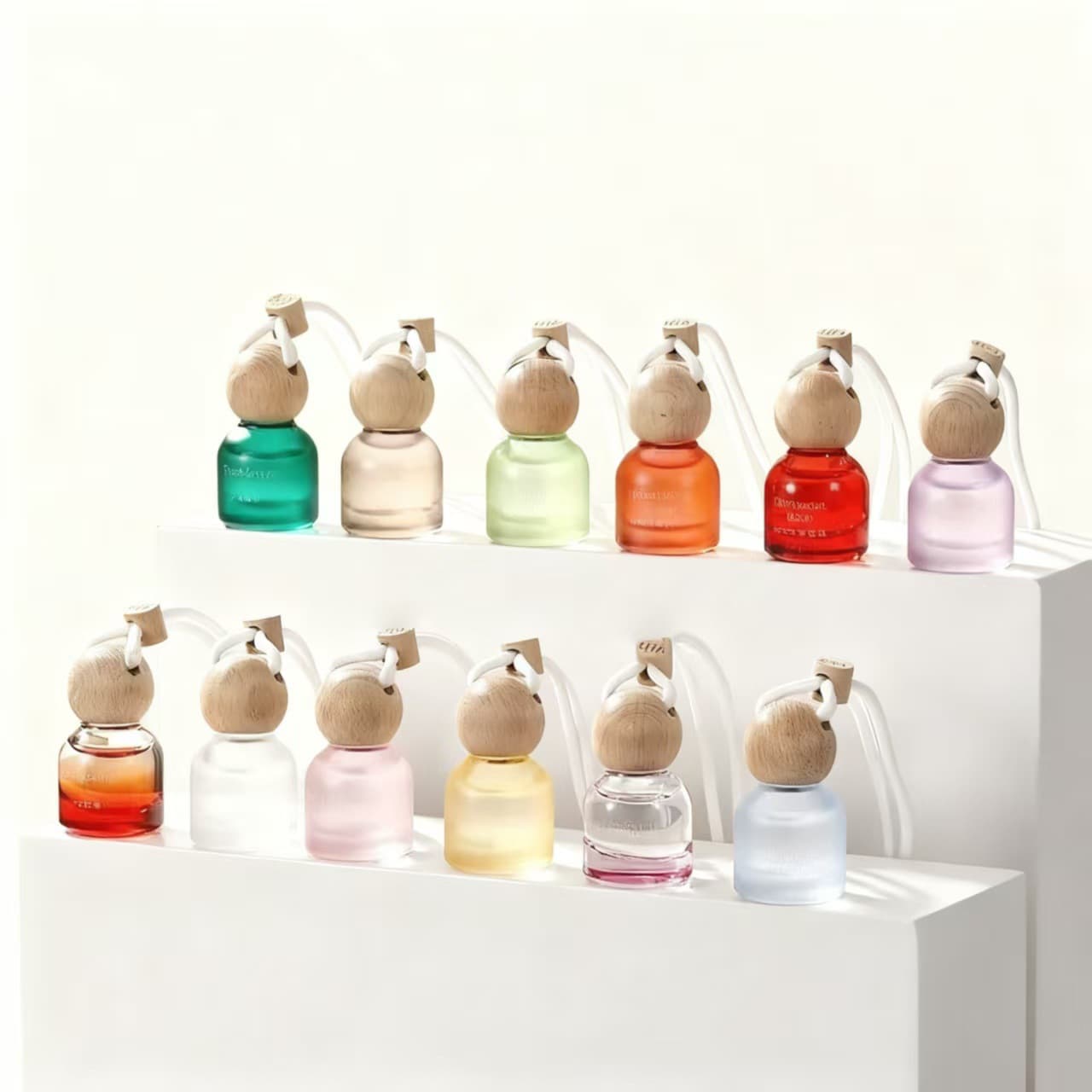 10ml Colorful Car Perfume Hanging Ornament Cylindrical Car Aroma Bottle Pendant Custom Logo