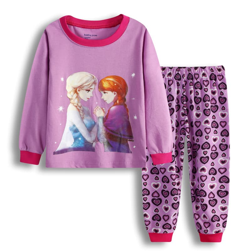 Children's Clothing 2024 Autumn New Girls' Pajamas Frozen Princess Set Trendy Korean Cartoon Cotton Two-Piece Set