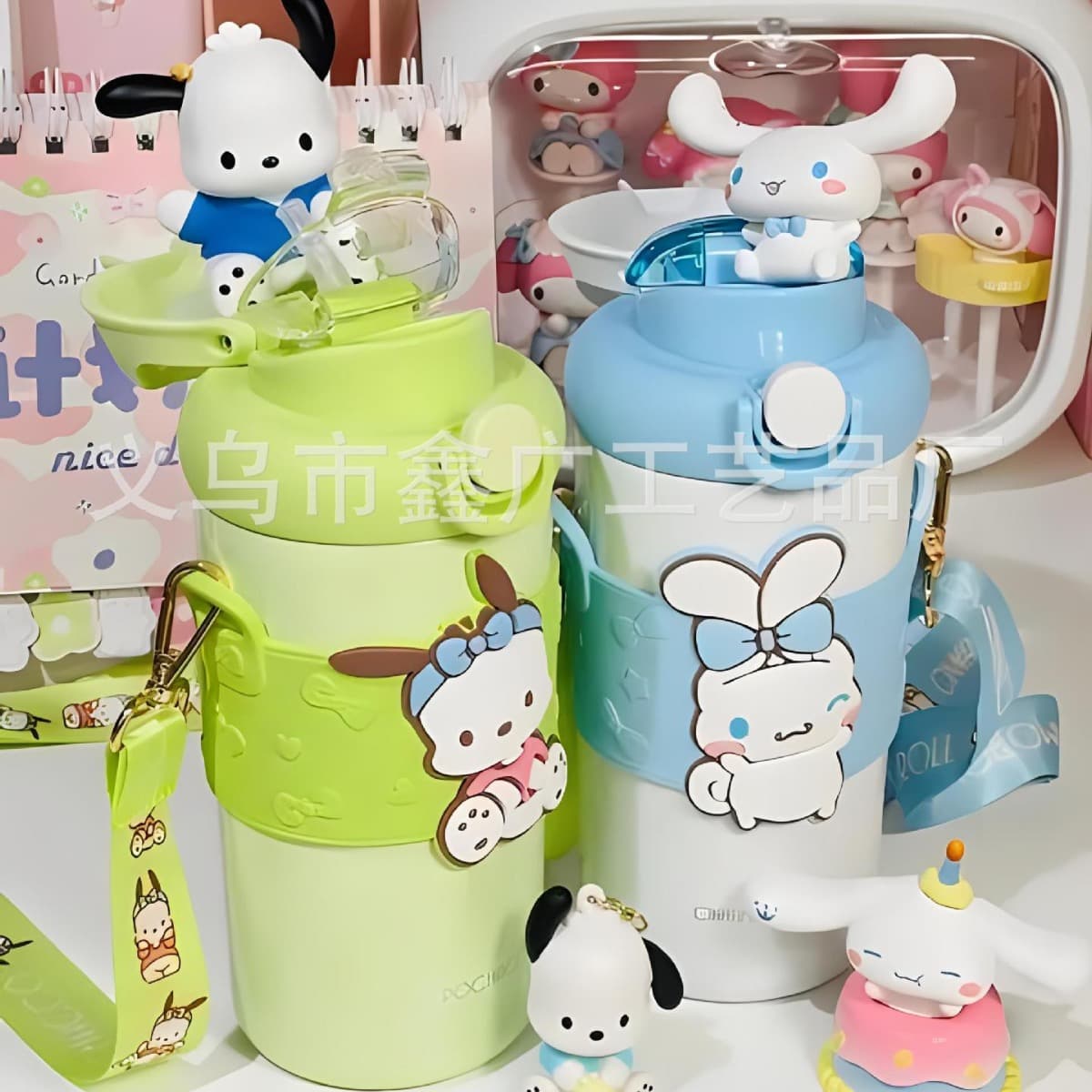 Factory Direct Sanrio Cup Sleeve Customizable Design PVC Soft Silicone Cup Skin Anti-slip Heat Insulation Cup Sleeve Drip Glue Cup Cover