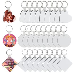 Heat Transfer MDF Square Heart Keychain Blank Sublimation Wooden Keychain Double-Sided Blank Keychain