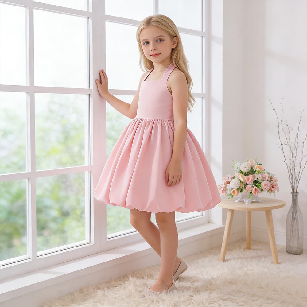 Cross-border dinner party, middle school girl's dress, princess dress, girl's bow, birthday party host piano performance dress