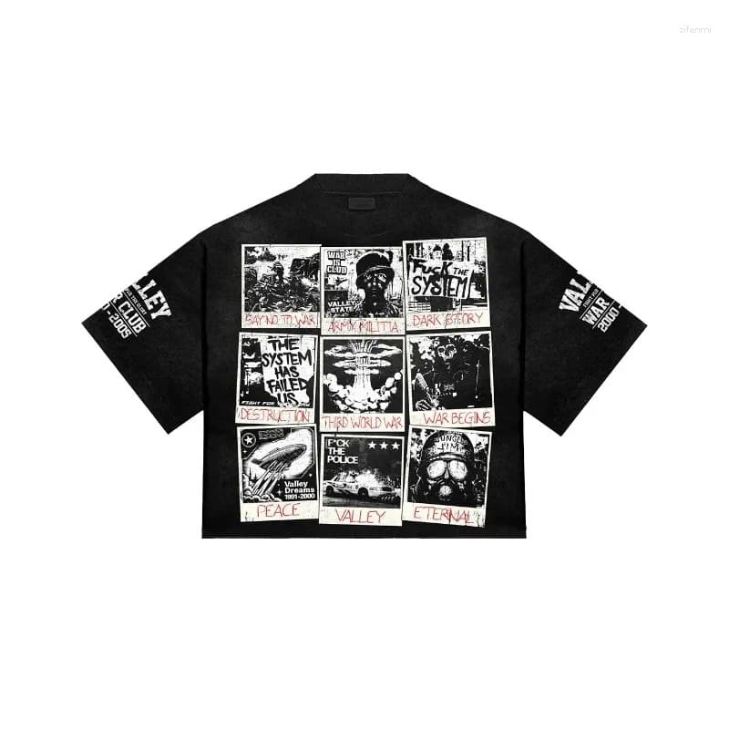 2026 New Round Neck Short Sleeve Anti-Japanese War Nine-Grid Print T-Shirt Versatile Casual Style Pullover Top