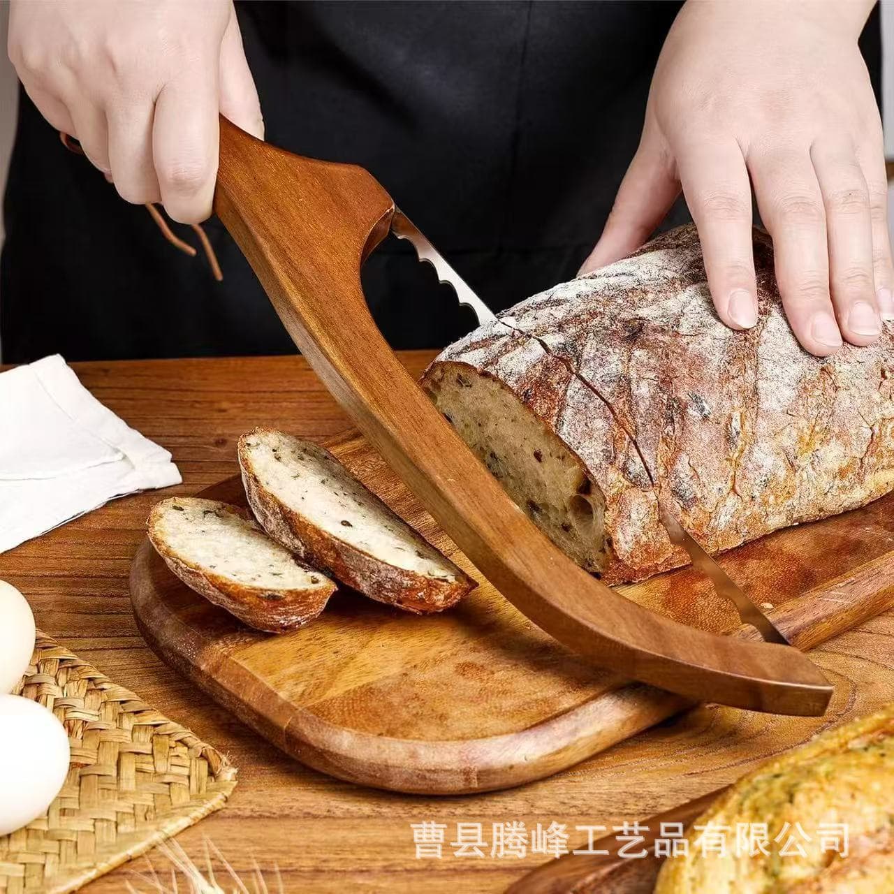 Wooden Brown Bread Knife Toast Saw Simple Bread Cutting Utensils Baguette Kitchen Baking Utensils Bread Knife