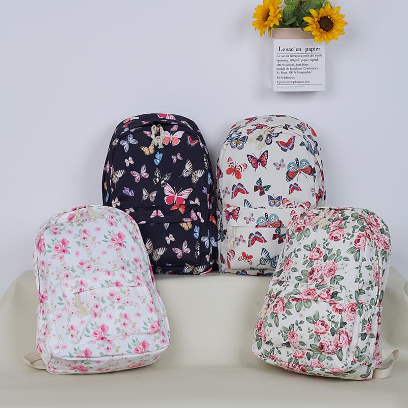 New floral small fresh schoolbag for primary and secondary school students casual trendy simple backpack Japanese style ins style backpack for women