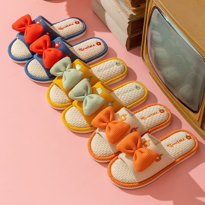 2023 Thickened Soft Sole Couple Sweat Absorbent Breathable Linen Slippers Women's Home Use Four Seasons Slippers Floor Use
