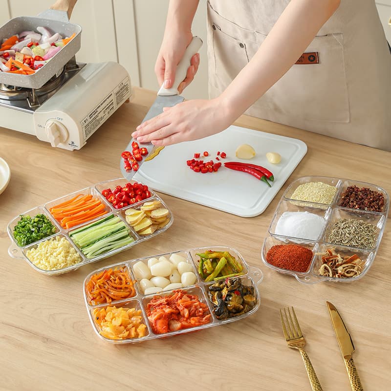 Prep plate wall-mounted hot pot flavor saucers soy sauce dipping sauce side dish storage tool kitchen dishware side dish compartment small dishes