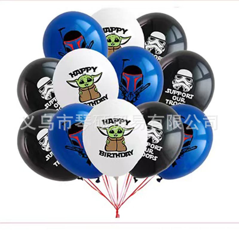 Cross-Border Spot Star Wars Balloons Kids Party Baby Yoda Latex Balloon Birthday Scene Decoration