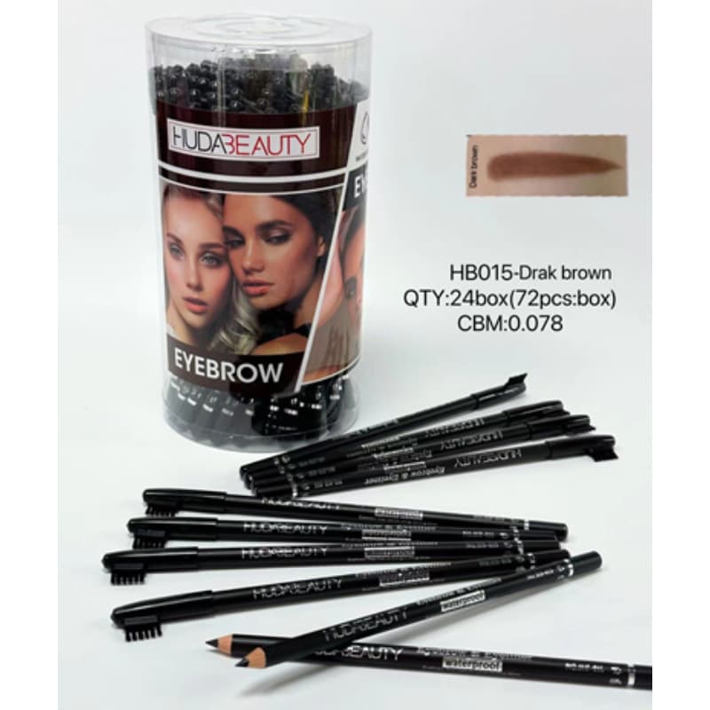 HUDA Beauty Eyebrow Pencil, Hard Core, Natural Brow, Waterproof, Sweatproof, Long-lasting