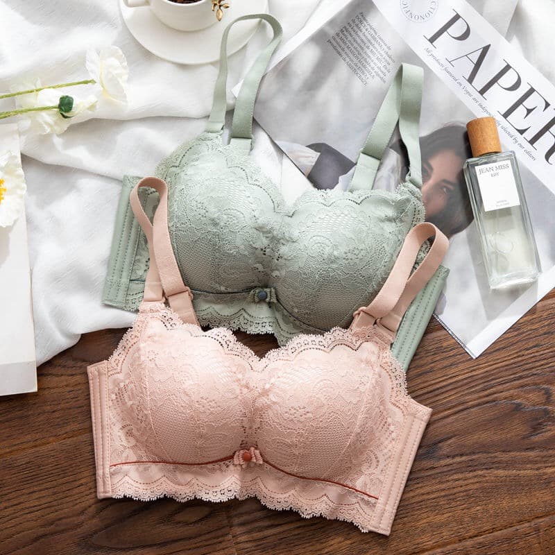 9060 Non-Magnetic Underwear for Women, Ultra Push-Up Bra for Flat Chest, Special Adjustment Type, Side Breast Collection, No Steel Ring, Thickened Bra