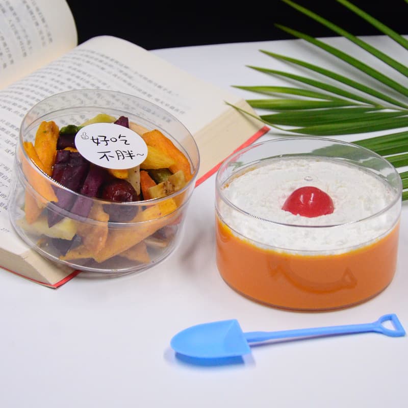 4-Inch Transparent Round Box Wedding Candy Box Ins Style Chinese-Style Gift Box Food Packaging Box Transparent Plastic Gift Box