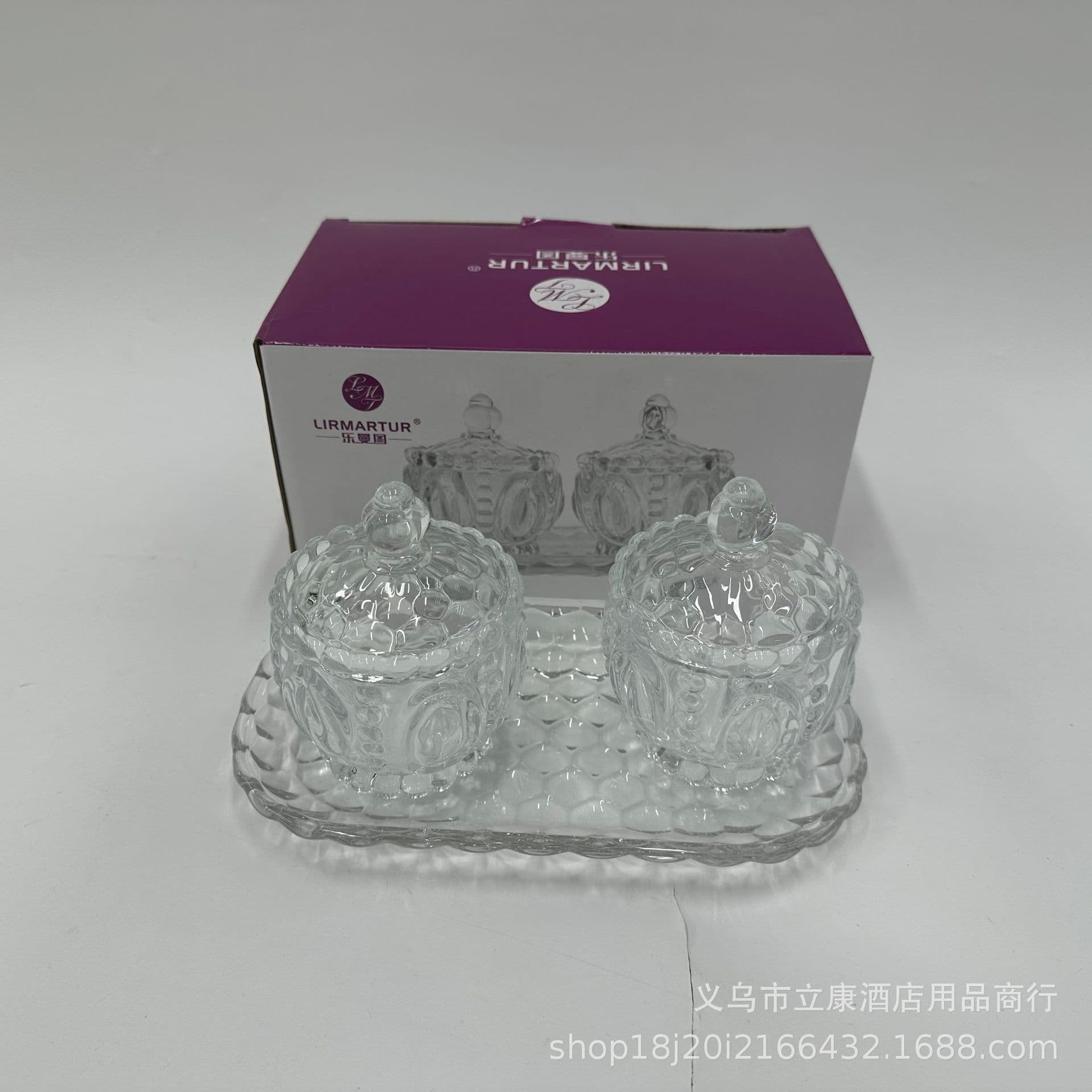 Glass Storage Jar Sugar Jar Transparent Glass Candle Holder Candy Box European Sugar Jar Dried Fruit Snack Jar Cross-Border Wholesale