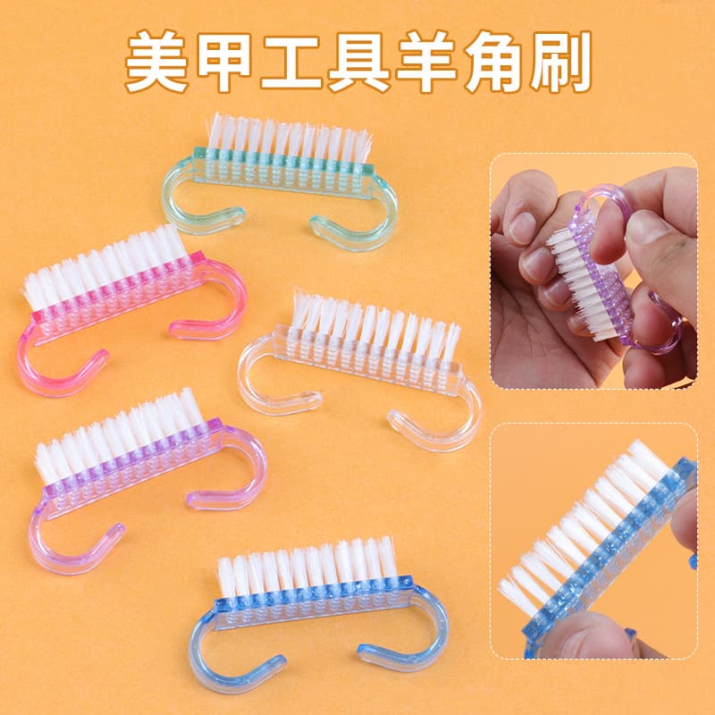 New wholesale manicure cleaning horn brush translucent cleaning nail horn brush small horn brush nail brush