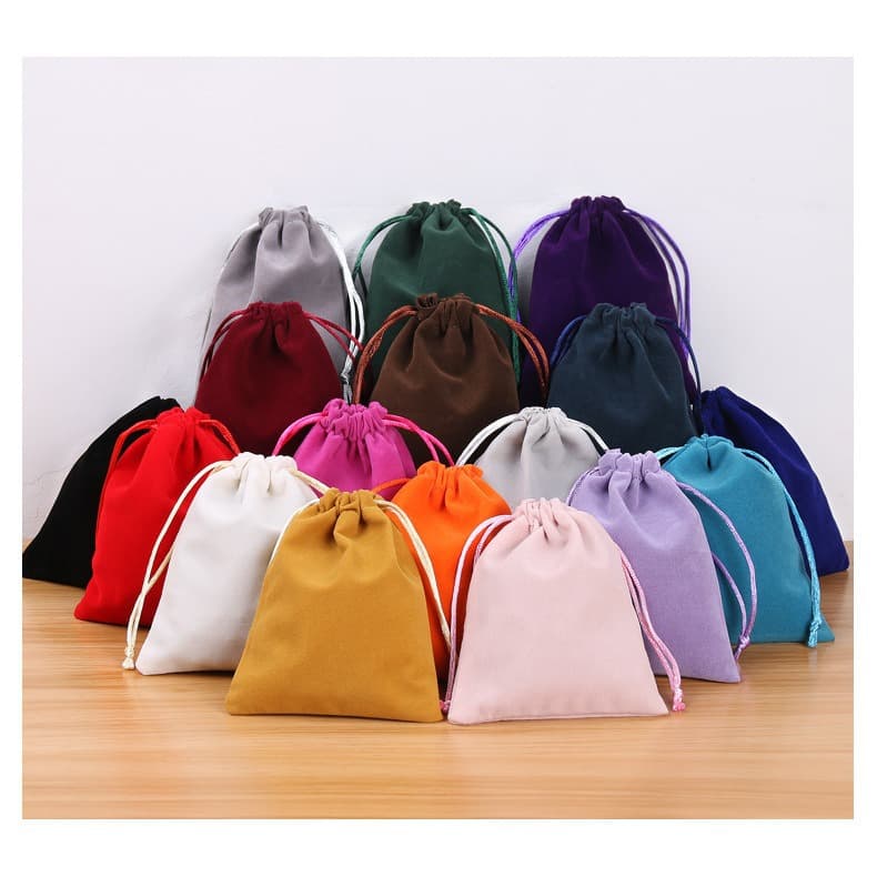 Custom black velvet drawstring pouches, jewelry storage bags, velvet collectibles organizer, drawstring closure