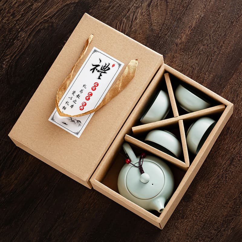 Ding Kiln Gongfu Travel Tea Set Ceramic Complete Set Outdoor Portable Tea Set Wholesale Gift One Pot Two Cups Four Cups