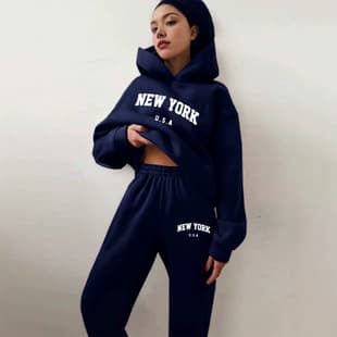 Cross-border 2026 Autumn/Winter New Women's Hoodie and Jogger Pants Two-Piece Set Fashion Casual Sportswear