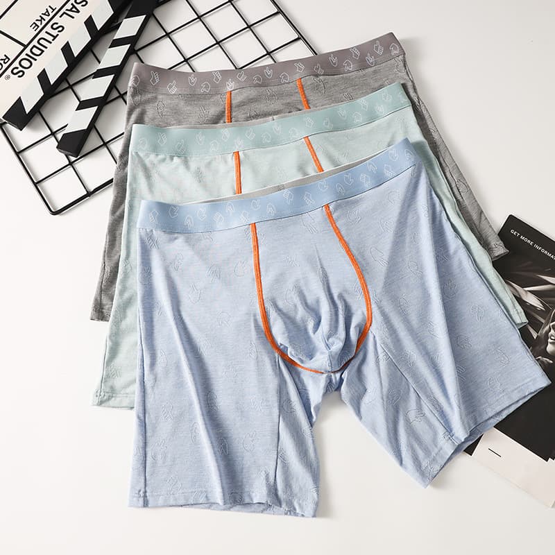 Amazon Cross-Border Men's Extended Boxer Briefs, Breathable Modal Four-Corner Shorts for Sports