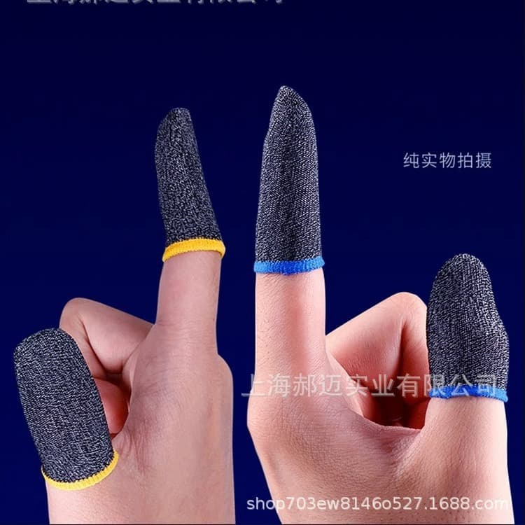 Hot Selling Gaming Finger Sleeves Silver Fiber Sensitive E-Sports Finger Sleeves Breathable Touch Screen Mobile Game Finger Sleeves Direct Sales
